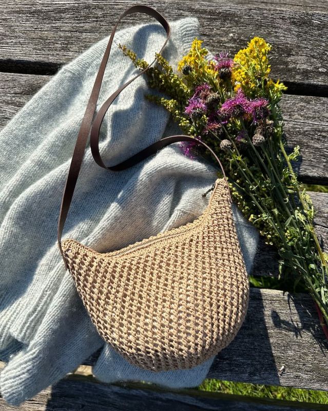 Fôr til veske med rund bunn - omkrets 58 cm - Natur